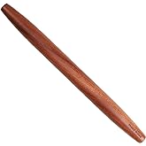 Muso Wood Sapele Wooden French Rolling Pin for Baking, Tapered Roller for Fondant, Pie Crust, Cookie, Pastry (French 15-3/4in
