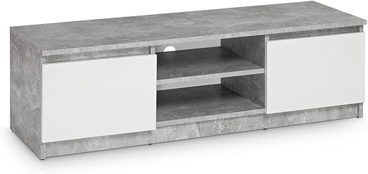 Galdem Tv Lowboard Board Fernseher Schrank Fernsehtisch Tv Mobel Unterschrank Beton Optik Weiss Amazon De Kuche Haushalt