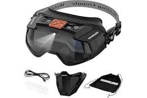YESWELDER Auto Darkening Welding Goggles with Mask, LED Lighting & TYPE-C Charging, True Color 4 Arc Sensor Welding Glasses Welder Mask Welding Helmet for TIG MIG ARC Plasma Cut