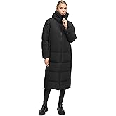 Marikoo Women's Long Quilted Winter Coat - Puffy Parka with Hood - Water-Repellent - Mid-Calf Length - Honiaa XVI S-6XL