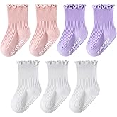 Bearbay Baby Non Slip Ankle Socks with Grippers for 0 Months-7 Years Old Walking Socks