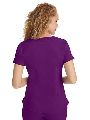 Healing Hands Women's Y-Neck Scrub Top with Pockets, Knit