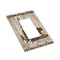 Rustic Wood Bear Forest 1 Gang Rocker Light Switch