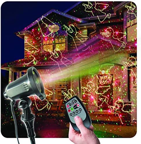 Christmas Laser Lights, Red and Green 8 Pattern Motion Projector Indoor & Outdoor Waterproof Laser Light with Remote Control for Garden/Wedding/Home Decor