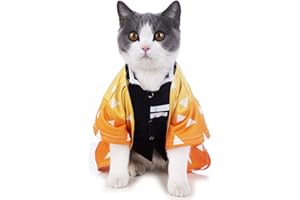 Impoosy Cat Costume Funny Pet Clothes Kitten Cosplay Clothing Puppy Shirt for Small Dog Outfits (M,Orange)
