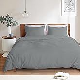 Mejoroom Gray Duvet Cover Full - Bedding Sets Full - Soft and Breathable Comforter Cover with Zipper Closure, 3Pieces, 1 Duvet Cover (80x90) and 2 Pillow Cases(20x26)