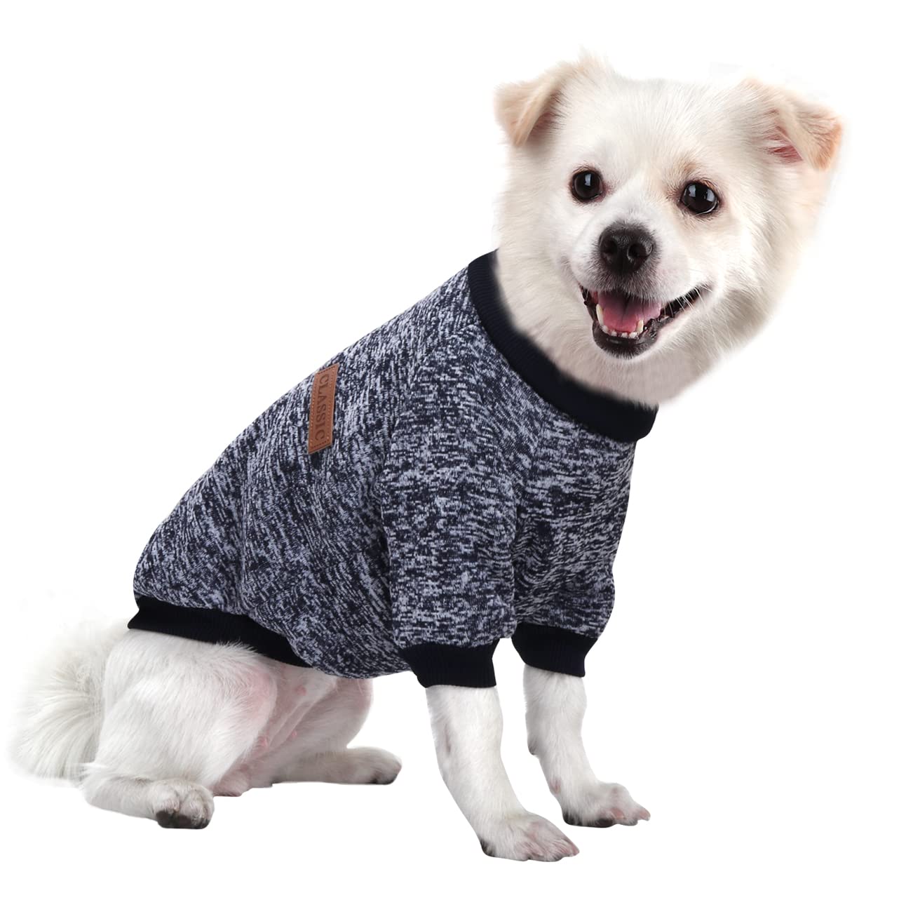 HuaLiSiJi Dog Hoodie Sweatshirt Chihuahua Jumper Dog Jumper, Fleece Inside, Soft Cozy, Colour Vibrant Easy to Take On and Off (Navy Blue, XL)