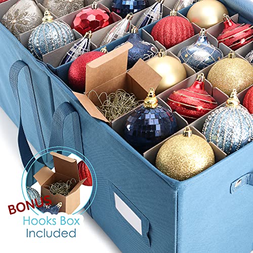 Large Christmas Ornament Storage Box With Adjustable Dividers