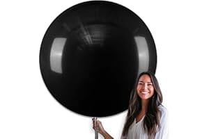 PartyWoo Black Balloons 4 pcs 36 Inch Extra Large Big Jumbo Giant Matte Black Latex Helium Balloons for Graduation Halloween New Year Anniversary Birthday Retirement Party Decorations Black-Y18