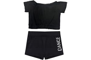 KKmeter Kids Girls 2pcs Dance Outfit Racer Back Crop Top with Shorts Clothing Sets for Sport Gymnastic Dancing Swimming