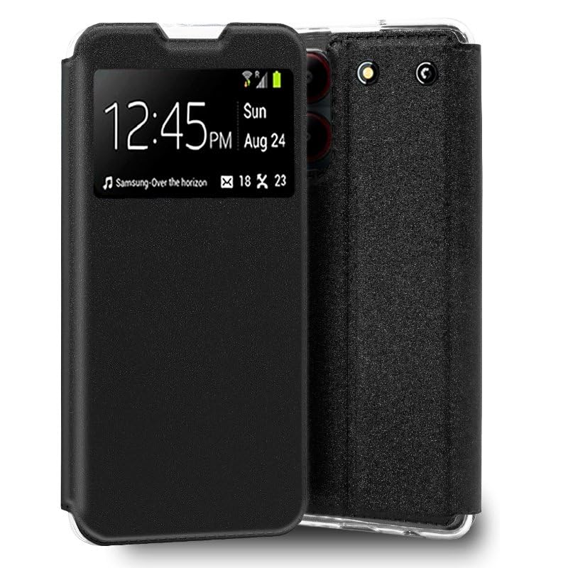 Cool Flip Cover Case for ZTE Blade A54 Smooth Black