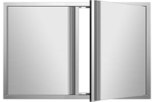 KODOM Outdoor Kitchen Doors Stainless Steel BBQ Access Door,Flush Mount Kitchen Door for Outdoor Kitchen and BBQ Island, Silver, W36''H24'' New