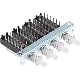 uxcell Interlock Push Button Switch Piano Type 4PDT 12 Pin 4 Row