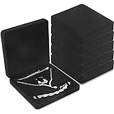Yinkin 6 Pcs Velvet Jewelry Set Box Jewelry Display Case Earring Ring Bracelet Necklace Gift Box Pearl Necklace Storage Case for Mother's Day Wedding Travel Anniversary(Black)