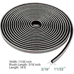 TORRAMI Adhesive Brush Seal Weather Stripping 11/32