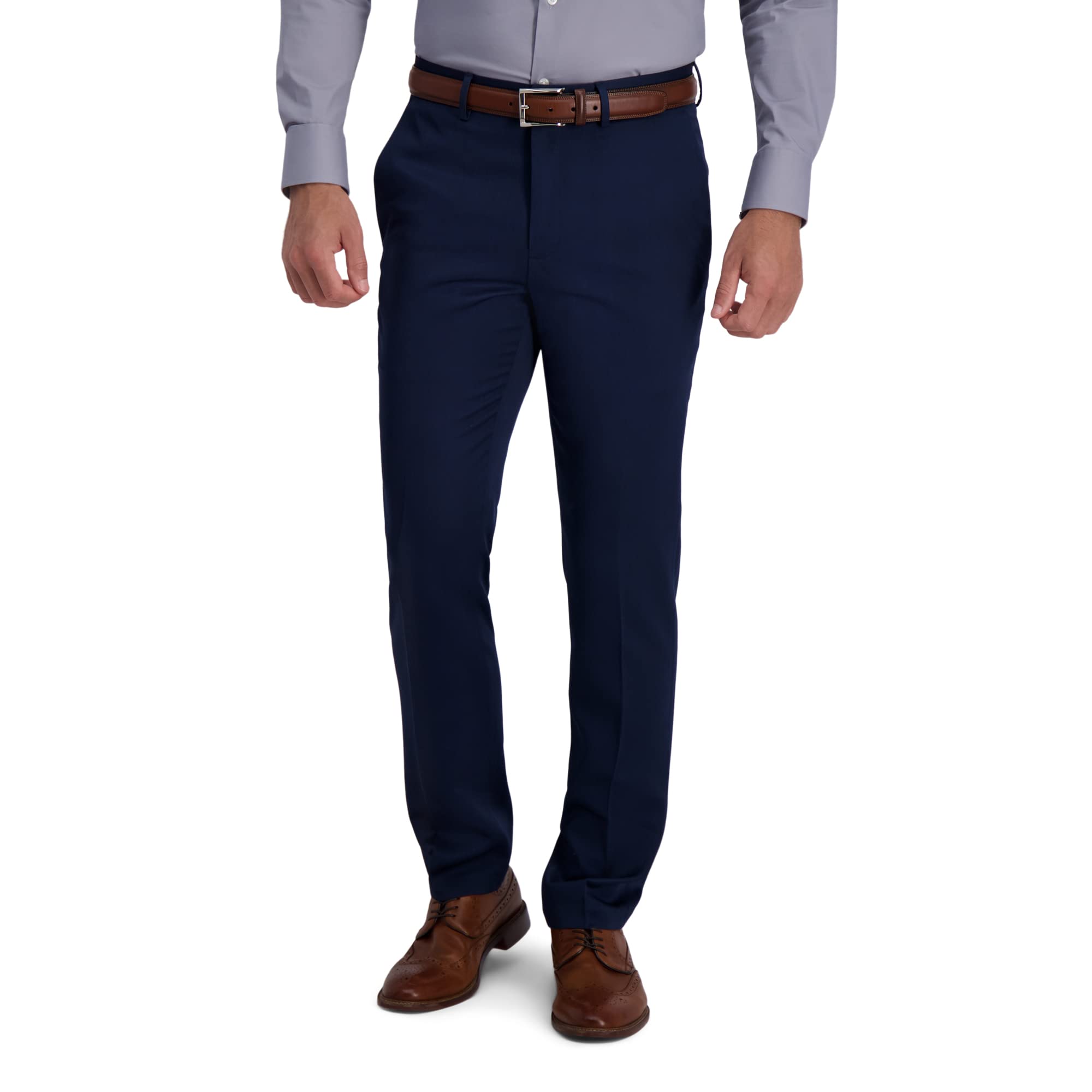 Kenneth Cole Reaction Men’s Stretch Urban Heather Slim Fit Flat Front Dress Pant Pants, Blue, 32 x 29