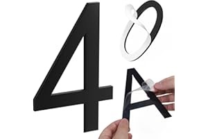 YEEZUNPU Self Adhesive House Number 5 Inch House Numbers for Outside Acrylic Modern Mailbox Numbers Address Home Number for House Apartments Office Hotel Room Easy to Install (4)