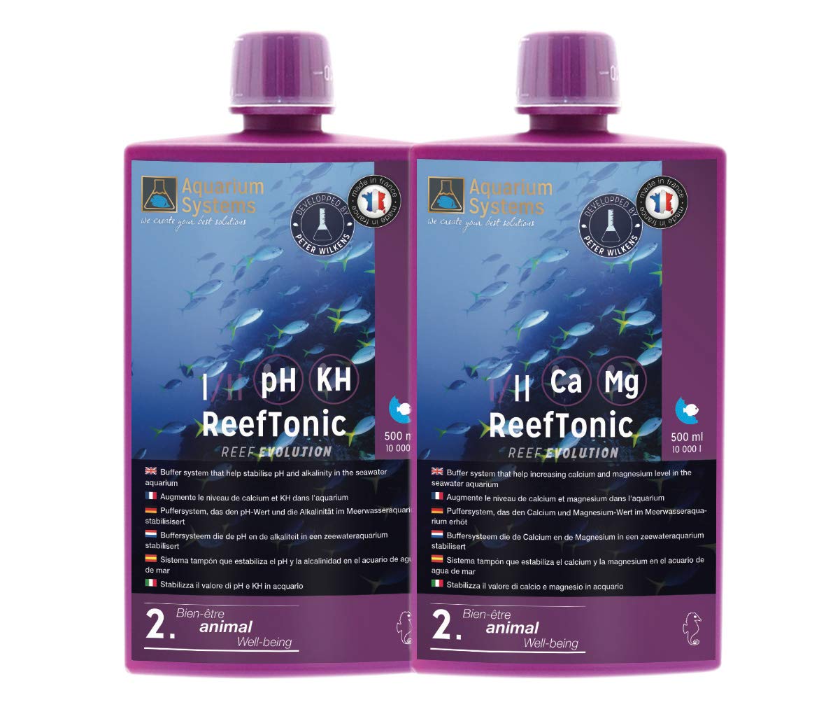 Aquarium Systems 3010006 Aquarium Reef Evolution Tonic 1 and 2, 2x 500 ml