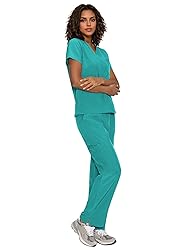 floralhue Scrubs for Women, V-Neck Scrubs Top