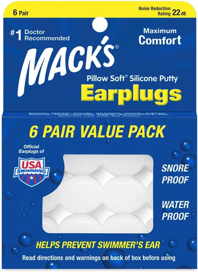 Mack's Pillow Soft Silicone Earplugs 6 Pairs 12 Count Pack of 1