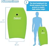 Nalu Bodyboard 41in with Leash Crescent Tail XPE Core Green view 2