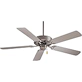 MINKA-AIRE F547-BS Contractor 52" 5-Blade Ceiling Fan in Brushed Steel Finish with Silver Blades