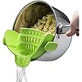 Kitchen Gizmo Snap N Strain Adjustable Silicone Clip On Strainer for Pots, Pans and Bowls - Lime Green