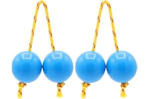 ZUPAYIPA 2 Pair Aslatuas Rhythmic Ball,Kashaka Instrument,Music Egg Shaker, Double Gourd Percussion,Asalato Fingertip Drum Balls,African Shaker Rattle,Blue