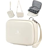 K&F CONCEPT Digital Small Camera Case, Compact Waterproof Small Camera Bag, Lightweight Camera Sling Bag for CCD/Sony DSCW800/DSCW830/Canon PowerShot - Beige