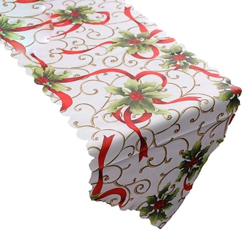 Centrotavola Natalizi Amazon.Centrotavola Natalizio Centrotavola Tovaglia Natalizia Decorazione Da Tavolo Rosso E Bianco Per Natale Party Decorazione Tessuto Stil 3 180 36cm Amazon It Casa E Cucina