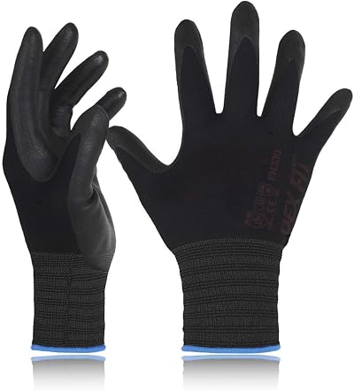 DEX FIT FN330 Work Gloves 3D Comfort Stretch Foam Nitrile Coated Large 3 Pairs