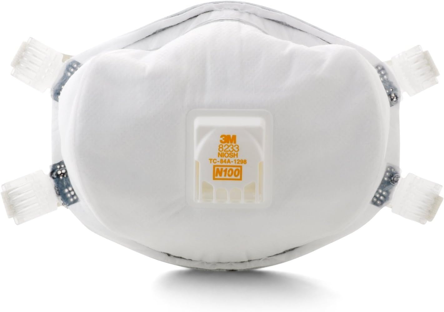 ERB Safety 13578 3M 8233 Flow Valve N100 Particulate Respirator, White Paper, One Size