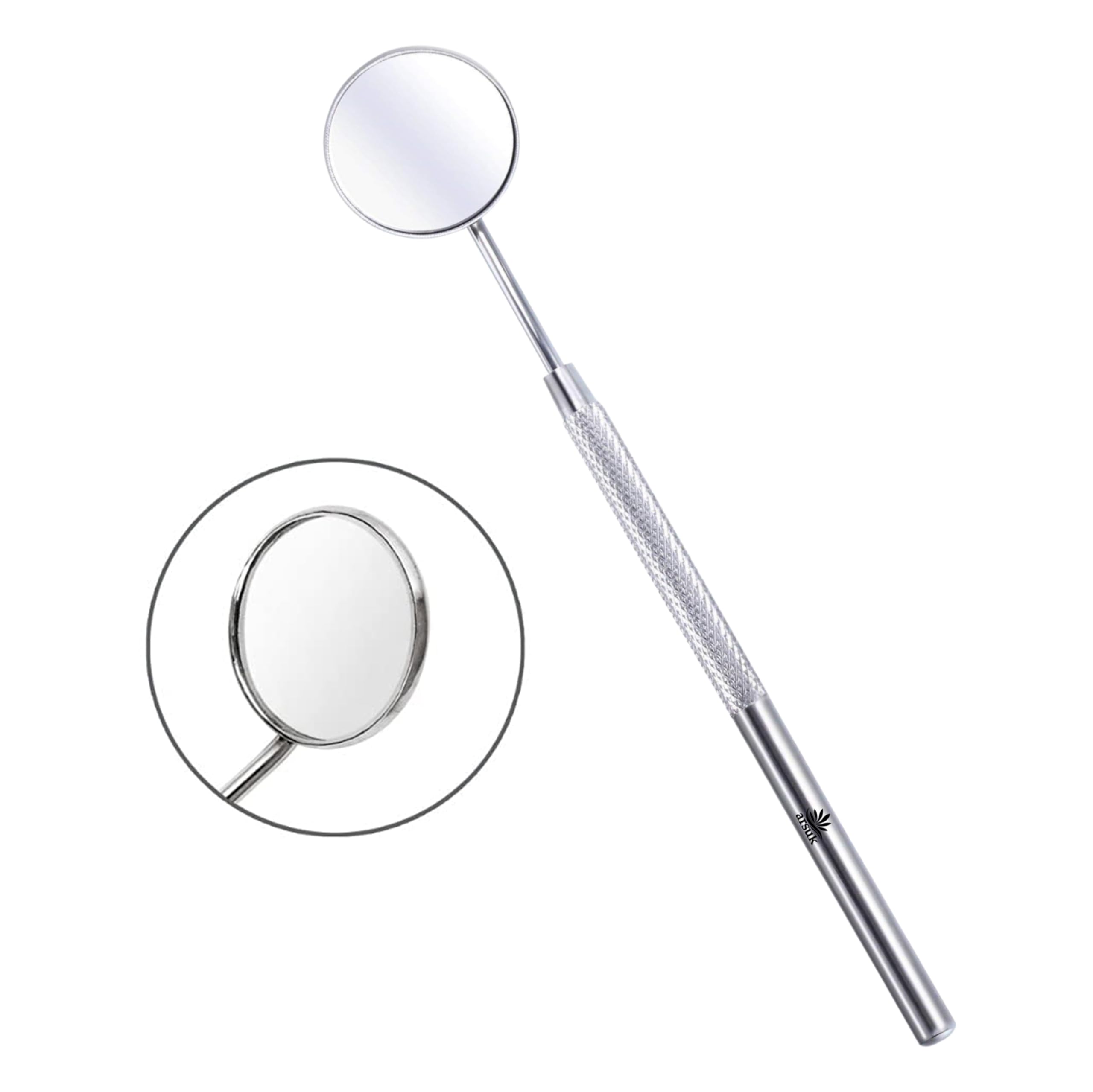 ARSUK Stainless Steel Dental Mirror for Mouth Inspection Dentist Tools, Teeth Cleaning Oral Hygiene Dentist Mirror for Personal and Home Use (Pack 1)