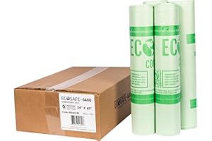 EcoSafe-6400 HB5460-85 Certified Compostable Bag - 54x60” Green Bags for 90 Gallon Bin - Extra Strong Leak, Puncture and Tear
