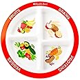 Health Beet MyPlate Portion Control Plate – 4 Divided Sections for Fruit Grains Veggies Proteins - Dishwasher & Microwave Safe Sectioned Plates for Health Education (1-Pack)