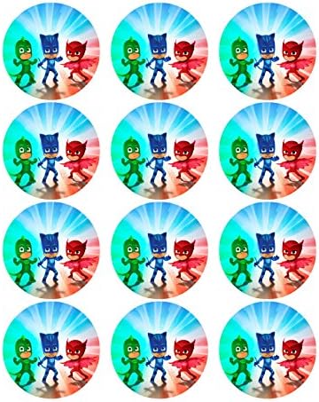 PJ MASKS Edible Image Photo Cake Topper Sheet Birthday Party - 12 2.5 inch Cupcake Sheet Toppers - 14498