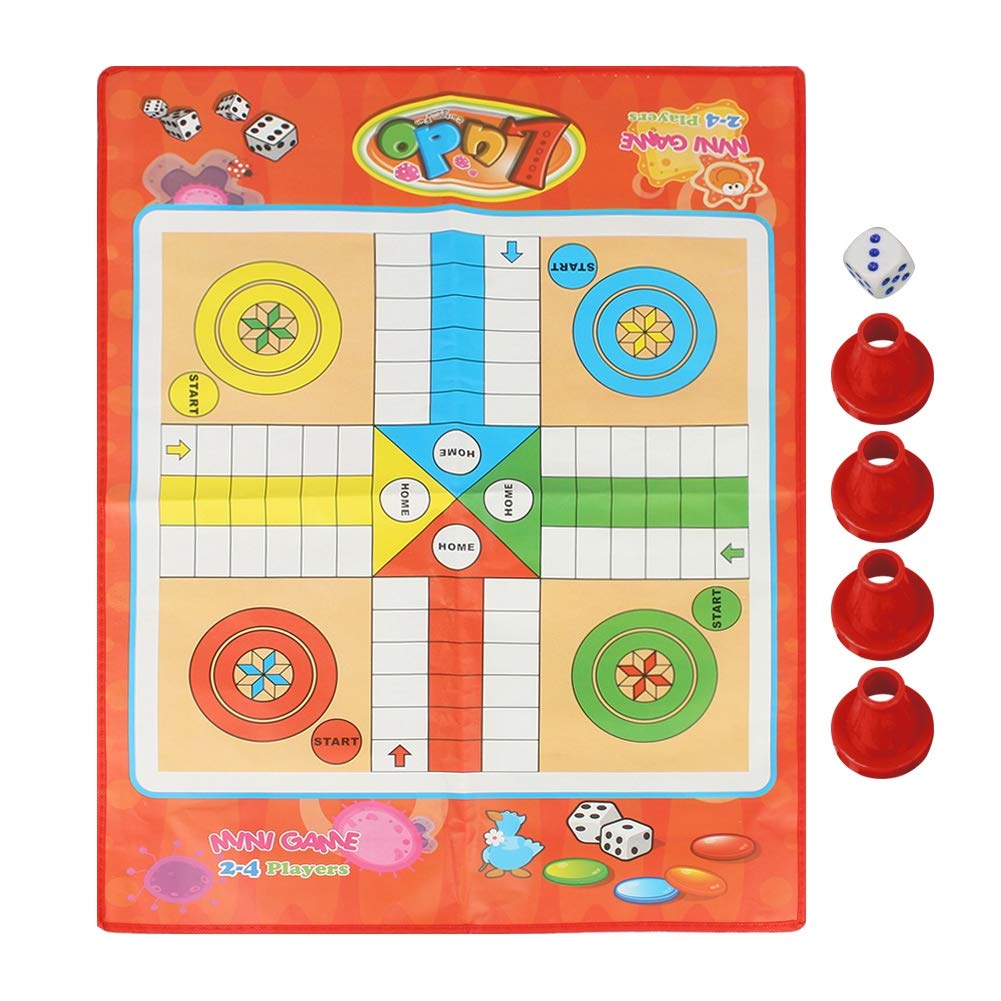 Alomejor Ludo Traditional Board Brain Game Snakes and Ladders Ludo Game Set for All Ages