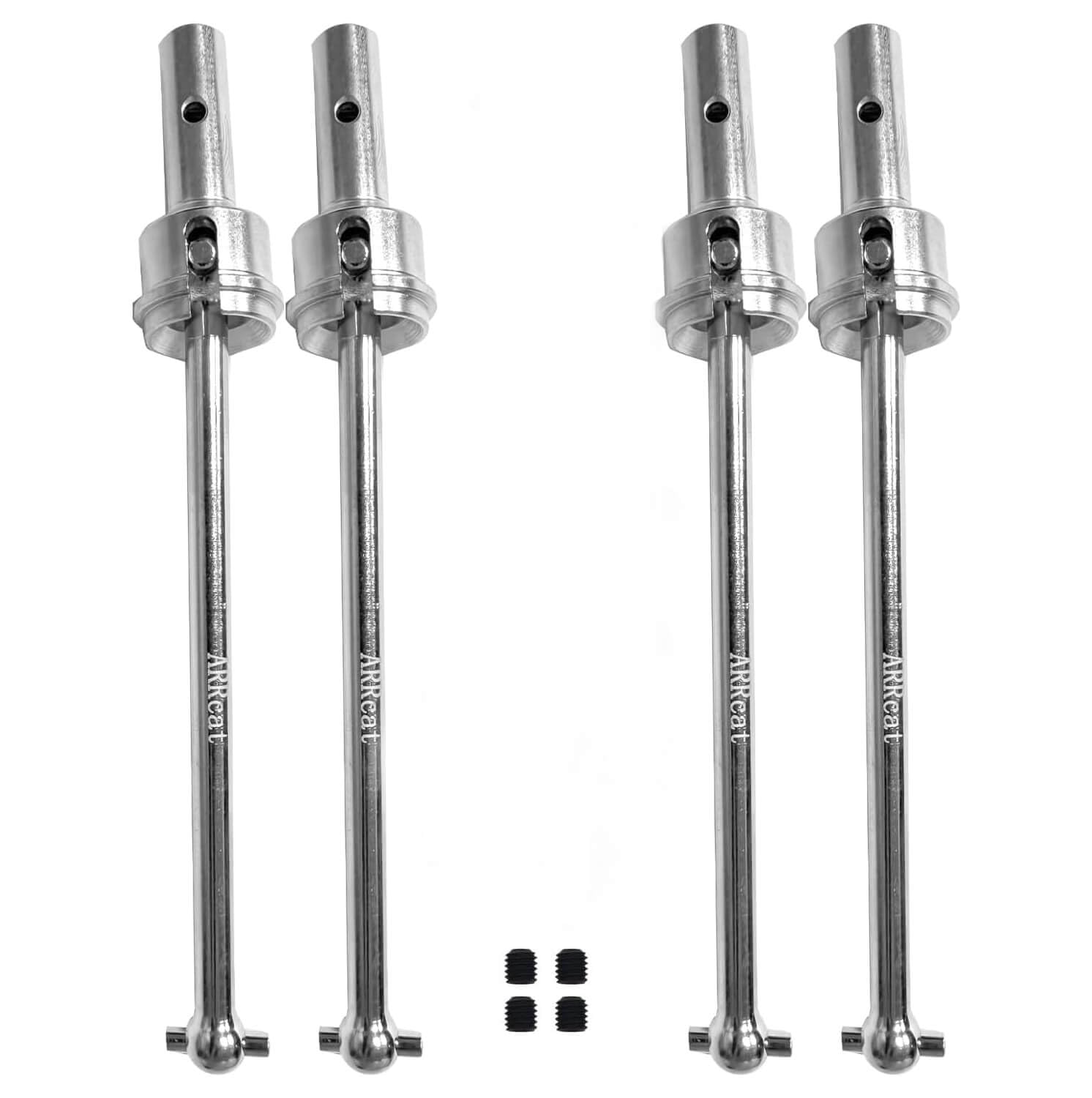 Photo 1 of ARRCat Upgrades Part Drive Shaft for 1/8 Typhon 6s Blx,Infraction 6s Blx,Felony 6s Blx,Limitless Roller,4pcs Front Rear Drive Shaft Axles Upgrades Part (Upgrades Version),Silver