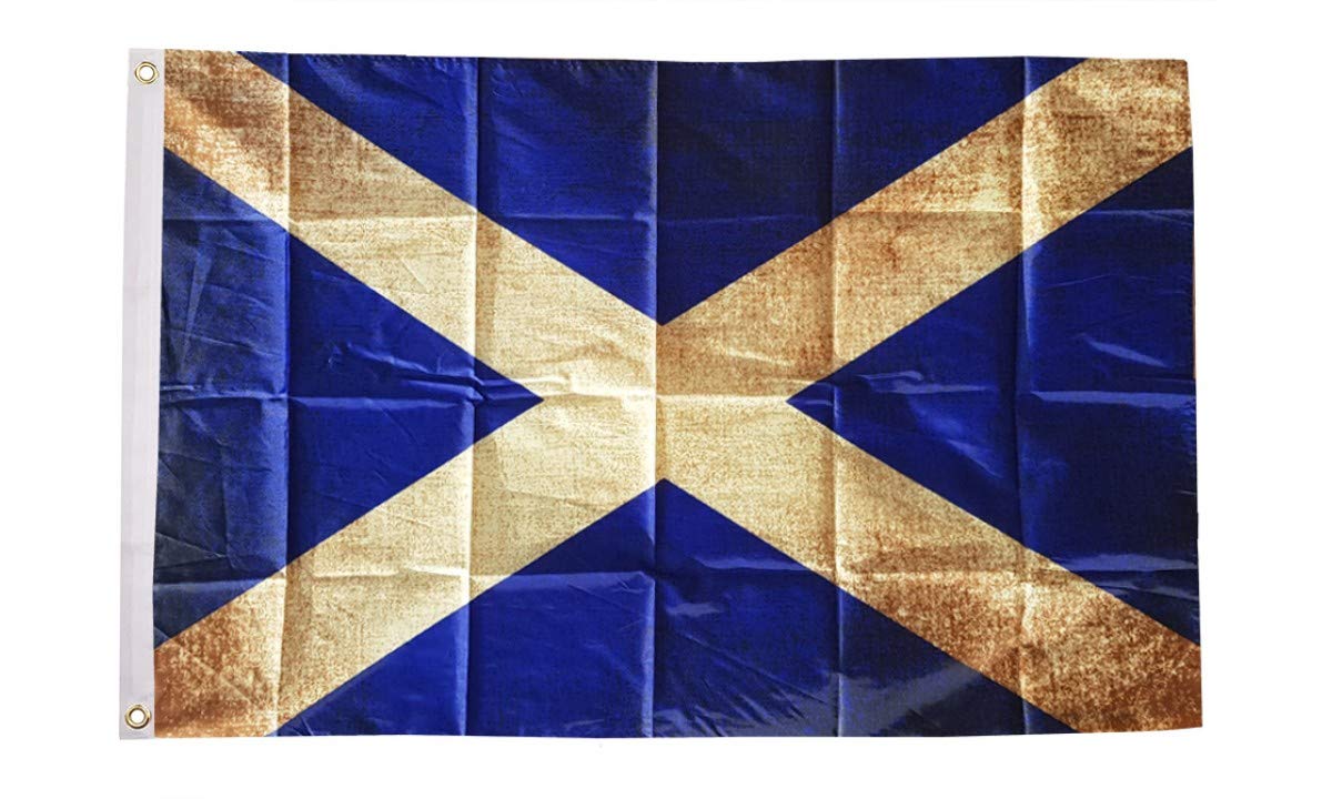 AZ FLAG - Scotland St Andrews Grunge Flag - 3x5 Ft - 100D Polyester Scottish Banner with Two Metal Grommets - Fade Resistant - Vivid Colors - 3' x 5' Feet - 150x90 Cm