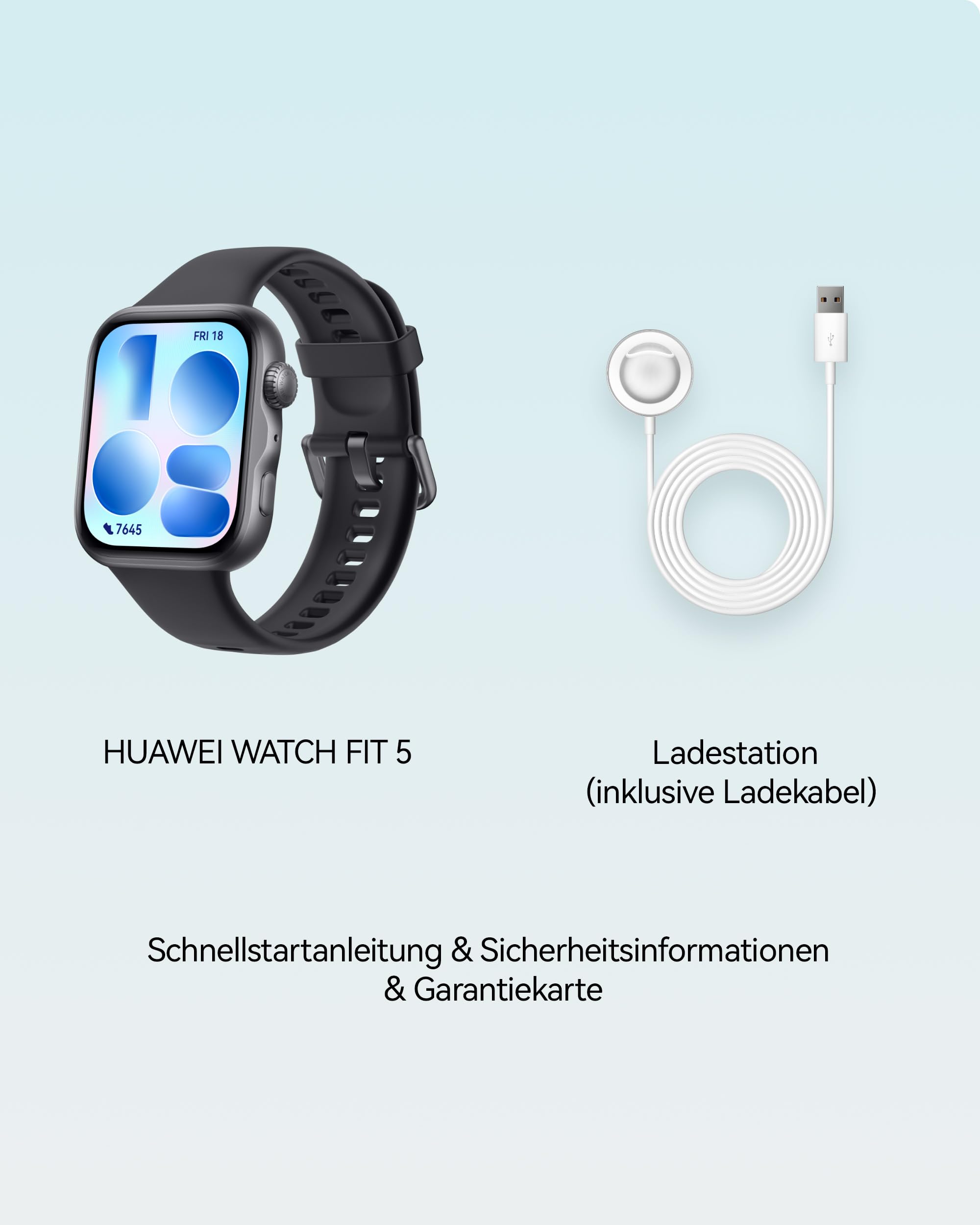 HUAWEI WATCH FIT 5 Smartwatch, GPS, 1,82″ Display, Sportuhr mit Schlaftracker, NFC-Zahlung, Sturzerkennung, Gesundheitsmanagement, Bis zu 10 Tage Akku, 5 ATM, für iOS & Android, 100+ Workouts, Schwarz 9