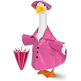 Kuscul Raincoat Goose Outfits Spring Porch Goose Outfit Summer Yard Clothes for 23" Lawn Outdoor Garden Yard Patio Geese Statue Spring Summer Decor (Pink)