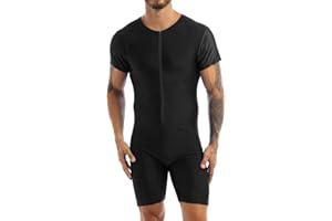 Fldy Mens Jumpsuit Athletic Gymnastic Leotard Unitard Bodysuit One Piece Boxer Shorts Romper Wresting Sling Shot