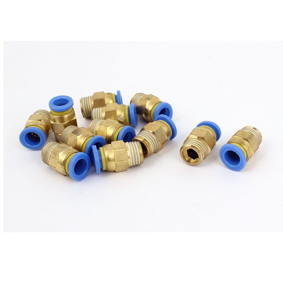sourcingmap 8mm Tube 1/4"BSP Thread Quick Connector Pneumatic Air Fittings 12 Pcs