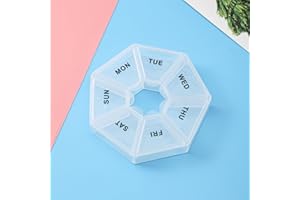 Travel Pill Organizer Small 7 Grid Compartments Pill Holder Box, Portable Medicine Container Case, Weekly Medication Organize