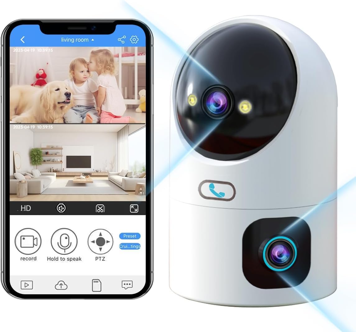 Photo 1 of JOOAN Dual 3MP PTZ Security Camera, Dual Indoor Cameras,5G Dual-Band Pet Camera with Color&IR Night Vision,Auto Tracking,Sound Alert, Cloud&SD Card Storage,2-Way Audio,One Touch Call