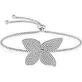 Savlano 14K Gold Plated Cubic Zirconia Cleaver Flower Adjustable Slider Bracelet Comes With Gift Box for Women