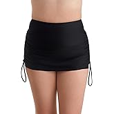 Mimi Flamingo Shape Solver Sport Women's Swimwear Fashion Solids Shirred Skort Swim Bottom Separate