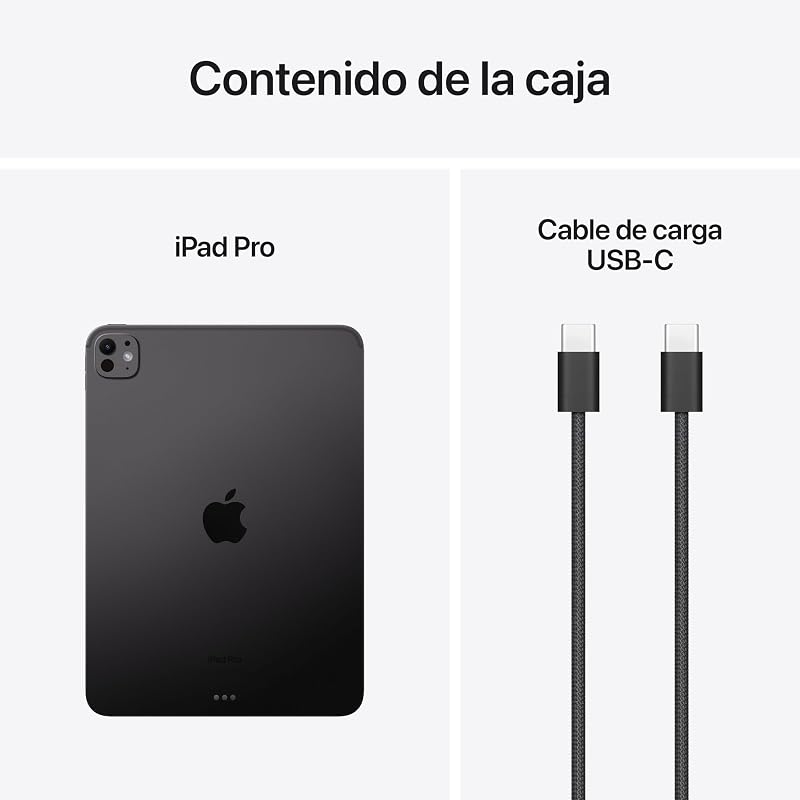 iPad Pro de 11 Pulgadas (M4): Ultra Retina XDR, 2 TB, cámara Frontal de 12 Mpx en Horizontal y Trasera de 12 Mpx, Wi-Fi 6E y 5G, Face ID, autonomía de Sol a Sol, Vidrio nanotexturizado - Plata
