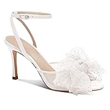 Coutgo Womens Bow Tie Heels Sandals Slingback Peep