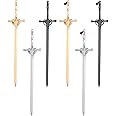 6 PCS Ancient Style Sword Hair Chopsticks Retro Metal Hair Sticks Chinese Style Sword Hair Stick Hair Bun Long Hair Classic Vintagewith Tassels for Hair Accessories for Women Girl（Gold, Silver, Black）